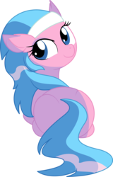 Size: 4793x7510 | Tagged: safe, artist:aureai-sketches, artist:cyanlightning, aloe, earth pony, pony, g4, absurd resolution, back, cute, ear fluff, female, headband, looking back, mare, ponyloaf, prone, rear view, simple background, sitting, solo, transparent background, vector