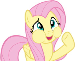 Size: 10921x8910 | Tagged: safe, artist:famousmari5, fluttershy, pegasus, pony, discordant harmony, g4, absurd resolution, cute, female, hooves, mare, open mouth, puffy cheeks, raised hoof, shyabetes, simple background, solo, stuffing, transparent background, underhoof, vector