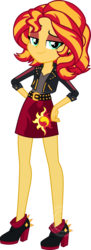 Size: 542x1489 | Tagged: safe, artist:whalepornoz, sunset shimmer, equestria girls, g4, alternate hairstyle, clothes, cutie mark on clothes, female, hand on hip, human sunset, short hair, simple background, solo, transparent background, vector