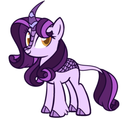 Size: 1138x1100 | Tagged: safe, artist:unicorn-mutual, oc, oc only, hybrid, kirin, female, kirin pony hybrid, magical lesbian spawn, offspring, parent:autumn blaze, parent:rarity, parents:autumnity, simple background, solo, transparent background