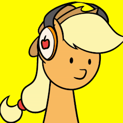 Size: 800x800 | Tagged: safe, artist:maneingreen, applejack, earth pony, pony, g4, animated, female, gif, headphones, mare, music, solo, vibing