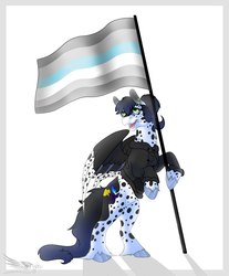 Size: 1062x1280 | Tagged: safe, artist:toxicartiststudio, oc, oc:ink splatter, pony, commission, demiboy, demiboy pride flag, lgbt, nonbinary, pride, pride flag, ych example, ych result