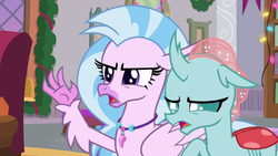 Size: 1280x720 | Tagged: safe, screencap, ocellus, silverstream, changedling, changeling, hippogriff, g4, the hearth's warming club, female