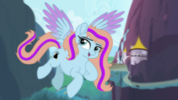 Size: 3556x2000 | Tagged: safe, artist:whistrid, oc, oc only, oc:bittersweet, pegasus, pony, canterlot, female, flying, high res, hoof on chest, motion blur, movie accurate, solo