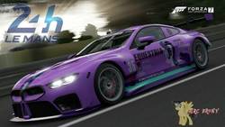 Size: 480x270 | Tagged: safe, artist:forzaveteranenigma, starlight glimmer, pony, fanfic:equestria motorsports, g4, 24h le mans, bmw, bmw m8, bmw m8 gte, car, driving, female, forza motorsport 7, le mans, motorsport, photo, race track, racecar, racing, solo