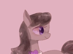 Size: 1075x793 | Tagged: safe, artist:laurasrxfgcc, octavia melody, earth pony, pony, g4, bowtie, cute, female, pink background, profile, simple background, solo, tavibetes