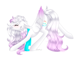 Size: 2337x1769 | Tagged: safe, artist:ohhoneybee, oc, oc only, oc:infinity, pegasus, pony, clothes, colored wings, colored wingtips, female, mare, scarf, simple background, solo, transparent background