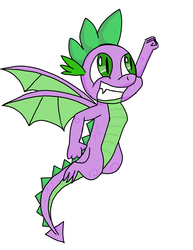 Size: 2975x3850 | Tagged: safe, artist:pegaplex, spike, dragon, g4, molt down, flying, high res, male, simple background, solo, takeoff, white background, winged spike, wings