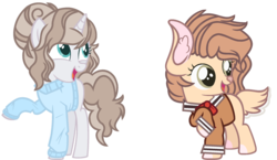 Size: 1280x740 | Tagged: safe, artist:bezziie, oc, oc only, deer pony, original species, pony, unicorn, clothes, female, filly, simple background, sweater, teenager, transparent background