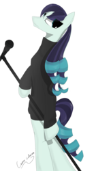 Size: 1740x3085 | Tagged: safe, coloratura, earth pony, pony, semi-anthro, g4, arm hooves, clothes, female, microphone, rara, simple background, solo, standing, white background
