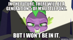 Size: 600x337 | Tagged: safe, edit, edited screencap, screencap, spike, dungeons and discords, g4, caption, g5 drama, image macro, memeful.com, out of character, text, the fairly oddparents