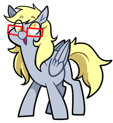 Size: 1280x1390 | Tagged: safe, artist:/d/non, derpy hooves, pegasus, pony, g4, adorkable, colored pupils, cute, derpabetes, dork, eye clipping through hair, female, glasses, open mouth, simple background, solo, white background
