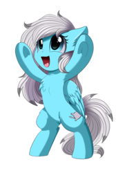 Size: 2008x2983 | Tagged: safe, artist:pridark, oc, oc only, oc:sea fluff, pegasus, pony, big eyes, chest fluff, commission, cute, ear fluff, female, high res, mare, ocbetes, simple background, smiling, solo, standing, standing up, transparent background, upsies