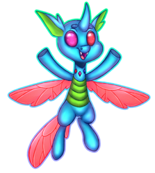 Size: 1024x1150 | Tagged: safe, artist:pinipy, oc, oc only, oc:moodraiserpolymorph, changedling, changeling, blue, changedling oc, changeling oc, commission, cute, full body, shading, simple background, solo, transparent background