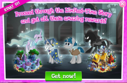 Size: 1042x689 | Tagged: safe, gameloft, mistmane, pony of shadows, star swirl the bearded, stygian, g4, shadow play, advertisement, costs real money, limited-time story