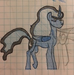 Size: 2035x2046 | Tagged: safe, artist:poni-beast, princess luna, pony, g4, graph paper, high res, traditional art