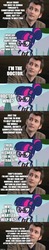 Size: 500x2560 | Tagged: safe, edit, edited screencap, screencap, derpy hooves, sci-twi, twilight sparkle, comic:the epilogue, equestria girls, g4, my little pony equestria girls: friendship games, alternate universe, avengers: endgame, avengers: infinity war, comic, doctor who, fanfic art, implied doctor whooves, infinity gauntlet, marvel cinematic universe, screencap comic, thanos, the doctor