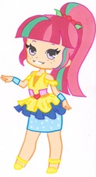 Size: 562x1032 | Tagged: safe, artist:ocean-drop, sour sweet, equestria girls, equestria girls specials, g4, my little pony equestria girls: dance magic, chibi, disco dress, female, looking at you, smiling, solo