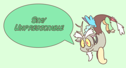 Size: 948x511 | Tagged: safe, artist:typhwosion, discord, draconequus, g4, cute, dialogue, discord being discord, discute, green background, male, simple background, solo, speech bubble