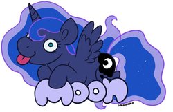 Size: 900x582 | Tagged: safe, artist:darkodraco, princess luna, alicorn, pony, g4, derp, female, mare, simple background, smiling, solo, spread wings, tongue out, white background, wings