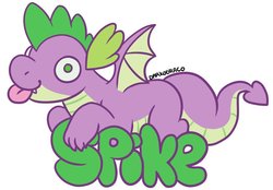 Size: 900x626 | Tagged: safe, artist:darkodraco, spike, dragon, g4, derp, fangs, male, simple background, smiling, solo, spread wings, tongue out, white background, winged spike, wings