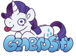 Size: 900x666 | Tagged: safe, alternate version, artist:darkodraco, part of a set, rarity, pony, unicorn, g4, derp, element of generosity, female, mare, simple background, smiling, solo, tongue out, white background