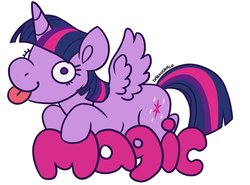 Size: 900x666 | Tagged: safe, alternate version, artist:darkodraco, part of a set, twilight sparkle, alicorn, pony, g4, derp, element of magic, female, mare, simple background, smiling, solo, spread wings, tongue out, twilight sparkle (alicorn), white background, wings