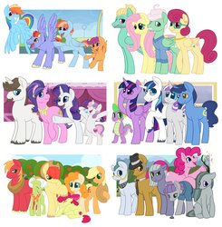 Size: 1500x1532 | Tagged: safe, artist:darkodraco, apple bloom, applejack, big macintosh, boulder (g4), bow hothoof, bright mac, cloudy quartz, cookie crumbles, fluttershy, gentle breeze, granny smith, hondo flanks, igneous rock pie, limestone pie, marble pie, maud pie, night light, pear butter, pinkie pie, posey shy, rainbow dash, rarity, scootaloo, shining armor, spike, sweetie belle, twilight sparkle, twilight velvet, windy whistles, zephyr breeze, alicorn, dragon, earth pony, pegasus, pony, unicorn, g4, apple bloom's cutie mark, apple family, apple siblings, apple sisters, apple tree, bipedal, bow, brother and sister, confetti, cowboy hat, excited, eyes closed, family, father and daughter, father and son, female, filly, floppy ears, freckles, glasses, grandmother and grandchild, grandmother and granddaughter, grandmother and grandson, hair bow, happy, hat, husband and wife, looking at you, looking down, male, mare, meme, mother and child, mother and daughter, mother and daughter-in-law, mother and son, necktie, open mouth, pie family, pie sisters, raised hoof, siblings, simple background, sisters, smiling, sparkle family, spike's family, spread wings, stallion, sweetie belle's cutie mark, the shy family, the whole apple family, tree, twilight sparkle (alicorn), unamused, unshorn fetlocks, wall of tags, white background, wings