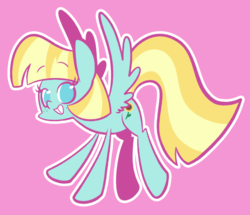 Size: 1280x1100 | Tagged: safe, artist:typhwosion, helia, pegasus, pony, g4, cute, female, heliadorable, mare, no pupils, pink background, simple background, solo