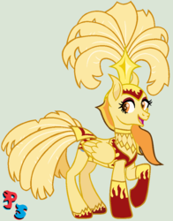 Size: 750x958 | Tagged: safe, artist:peregrinstaraptor, oc, oc only, oc:wyldfyrem, pegasus, pony, female, mare, showgirl, simple background, solo