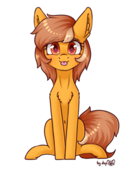 Size: 1408x1800 | Tagged: safe, artist:dsp2003, oc, oc only, oc:meadow stargazer, earth pony, pony, 2019 community collab, derpibooru community collaboration, :p, blushing, chest fluff, cute, ear fluff, female, looking at you, mare, ocbetes, signature, silly, simple background, sitting, solo, tongue out, transparent background