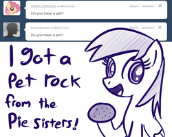 Size: 1280x1024 | Tagged: safe, artist:datahmedz, sunshower raindrops, pony, raindropsanswers, g4, ask, female, rock, solo, tumblr