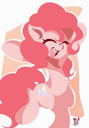 Size: 1023x1458 | Tagged: safe, artist:tohupo, pinkie pie, earth pony, pony, g4, cute, cutie mark, diapinkes, eyes closed, female, hooves, lineless, mare, open mouth, smiling, solo, teeth