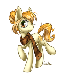 Size: 1024x1024 | Tagged: safe, artist:moenkin, oc, oc only, oc:pumpkin patch, earth pony, pony, clothes, female, mare, scarf, simple background, solo, transparent background