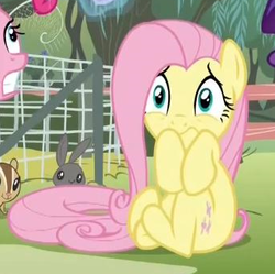 Size: 341x339 | Tagged: safe, screencap, fluttershy, pony, filli vanilli, g4, season 4, cowering, scared