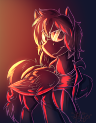 Size: 2154x2766 | Tagged: safe, artist:b(r)at, derpibooru exclusive, oc, oc only, oc:scriabin, pegasus, pony, clothes, glasses, high res, looking at you, male, ponified, solo