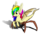 Size: 1058x755 | Tagged: safe, artist:lizardwithhat, oc, oc only, oc:rainbowtashie, chimera pony, monster pony, original species, snake pony, spiderpony, bat wings, cute, fluffy, graphics tablet, moth antenna, mouth hold, rainbow hair, shiny hair, simple background, smiling, solo, spider legs, stylus, transparent background, unshorn fetlocks, what has science done, wings