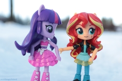 Size: 6000x4000 | Tagged: safe, artist:artofmagicpoland, sunset shimmer, twilight sparkle, equestria girls, g4, angry, context in description, doll, equestria girls minis, female, lesbian, ship:sunsetsparkle, shipping, toy