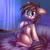 Size: 3000x3000 | Tagged: safe, artist:anti1mozg, oc, oc only, earth pony, pony, bed, collar, curtains, cute, female, floppy ears, freckles, glasses, good girl, high res, leash, looking at you, mare, offscreen character, pov, smiling, solo