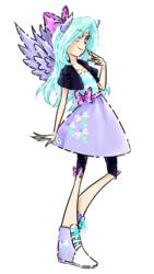 Size: 900x1600 | Tagged: safe, artist:y-firestar, flitter, human, g4, bow, bracelet, clothes, converse, cute, eared humanization, female, flitterbetes, hair bow, human coloration, humanized, jewelry, shoes, simple background, solo, transparent background, winged humanization, wings