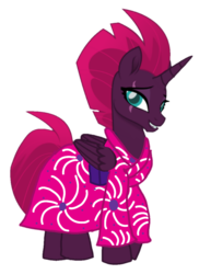 Size: 787x1080 | Tagged: safe, artist:徐詩珮, edit, vector edit, fizzlepop berrytwist, tempest shadow, alicorn, pony, g4, alicornified, clothes, cute, female, horn, kimono (clothing), mare, race swap, simple background, tempest gets her horn back, tempest gets her wings back, tempestbetes, tempesticorn, transparent background