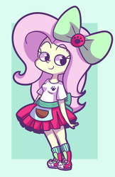 Size: 867x1341 | Tagged: safe, artist:typhwosion, fluttershy, equestria girls, g4, my little pony equestria girls: summertime shorts, pet project, bow, converse, cute, female, hair bow, shoes, shyabetes, solo
