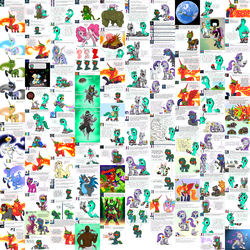 Size: 5000x5000 | Tagged: safe, artist:drjavi, oc, oc:byte, oc:coppercog, oc:princess bermeia, oc:r.a.r.i.t.a., oc:yhsrettulf, alicorn, changeling, pony, robot, robot pony, tumblr:ask coppercog, absurd resolution, alicorn oc, changeling oc, please help me tag this