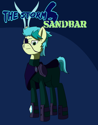 Size: 2000x2550 | Tagged: safe, alternate version, artist:chedx, sandbar, comic:the storm kingdom, g4, my little pony: the movie, alternate hairstyle, alternate timeline, alternate universe, bodysuit, comic, crystal of light, eyepatch, high res, leader, male, the storm 6, the storm six