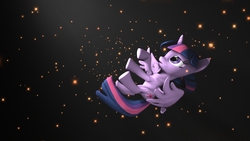 Size: 1920x1080 | Tagged: safe, artist:dirtyker, twilight sparkle, alicorn, pony, g4, 3d, female, mare, solo, space, twilight sparkle (alicorn)