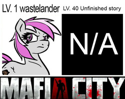 Size: 680x539 | Tagged: safe, artist:jetwave, oc, oc:hired gun, pony, fallout equestria, fallout equestria: heroes, fanfic art, hilarious in hindsight, mafia city, meme