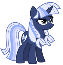 Size: 5791x6015 | Tagged: safe, artist:estories, oc, oc only, oc:silverlay, original species, pony, umbra pony, unicorn, g4, absurd resolution, bedroom eyes, female, freckles, mare, smiling, solo, vector