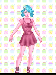 Size: 440x589 | Tagged: safe, artist:pinkie900, cozy glow, human, g4, clothes, female, humanized, legs, miniskirt, shoes, skirt, solo