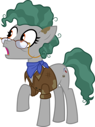 Size: 3000x4023 | Tagged: safe, artist:cloudy glow, professor fossil, earth pony, pony, a rockhoof and a hard place, g4, .ai available, clothes, female, mare, open mouth, raised hoof, simple background, solo, transparent background, vector