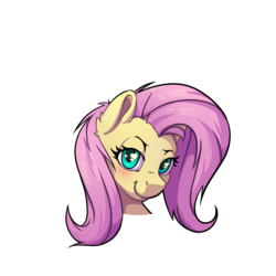 Size: 4533x4533 | Tagged: safe, artist:senaelik, fluttershy, pegasus, pony, g4, absurd resolution, bust, circle, female, heart, heart eyes, lidded eyes, looking at you, mare, portrait, simple background, smiling, solo, three quarter view, transparent background, wingding eyes